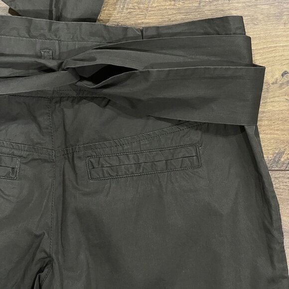 Anthropologie Cartonnier Pants Womens Green Pleated Belted Tie Waist Cuffed Crop - Picture 10 of 14